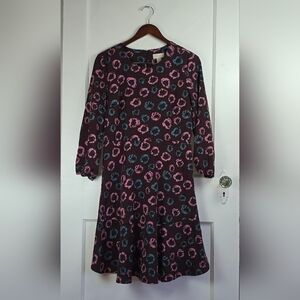 Loft Outlet Maroon Floral Dress 8